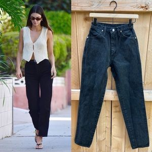 Vintage Wrangler western cowgirl bareback black straight leg jeans